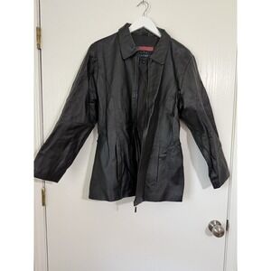 USA Leather Women's Size Medium Black Leather Jacket Biker Motorcycle Vintage